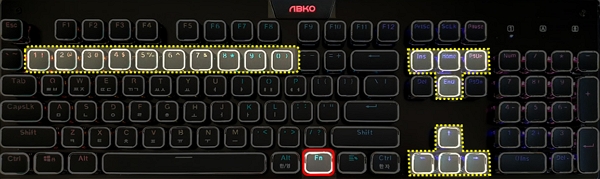 앱코(ABKO) K840 사각 레트로 축교환 기계식 키보드 사용 설명서 : LED 제어 단축키