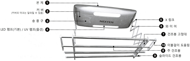 넥스텍(NEXTEN) 전동 빨래 건조대